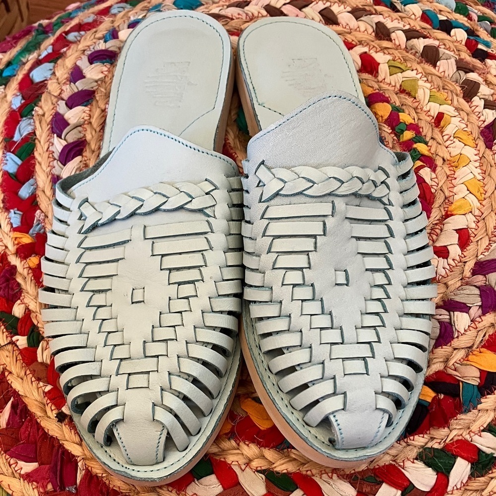 Espiritu Huaraches Woven Leather Mules Slip-On Shoes